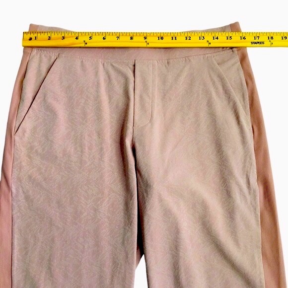 Athleta Brooklyn Textured Ankle Pants Grain Camo Mocha Latte Size 10 - Picture 12 of 17